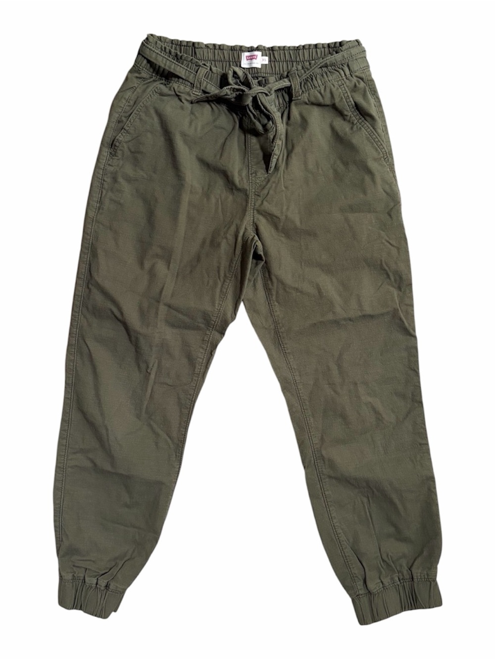 Levis XS olive green Levi's pull-on jogger pants Elastic Cuffs Cotton Blend